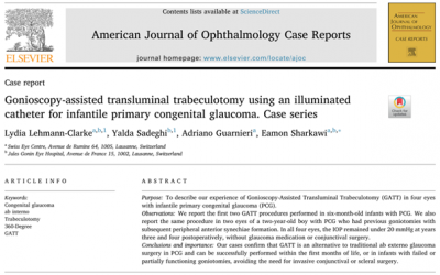 La nostra esperienza con la trabeculotomia transluminale assistita da gonioscopia (GATT) in giovani pazienti con glaucoma congenito infantile primario (PCG).