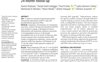 Résultats d’une Trabéculotomie Transluminale Assistée par Gonioscopie (GATT) chez des patients atteints de glaucome pseudo-exfoliatif (GPEX).